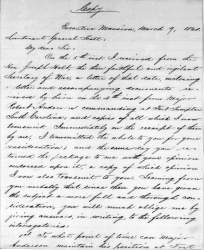 Abraham Lincoln to Winfield Scott, March 9, 1861 (Page 1)