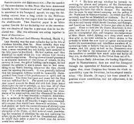 “Abolitionists and Secessionists,” Fayetteville (NC) Observer, March 14, 1861
