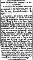 “The Impending Downfall of Secession,” Cleveland (OH) Herald, March 16, 1861