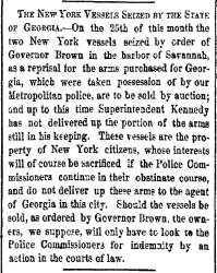 “The New York Vessels Seized by the State of Georgia,” New York Herald, March 17, 1861