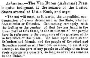 "Arkansas," Fayetteville (NC) Observer, March 18, 1861