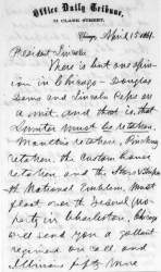Joseph Medill to Abraham Lincoln, April 15, 1861 (Page 1)