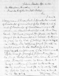 Alexander J. Sessions to Abraham Lincoln, April 16, 1861 (Page 1)
