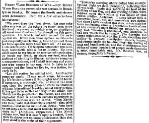 “Henry Ward Beecher on War,” Charleston (SC) Mercury, April 19, 1861
