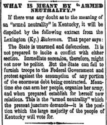 “What Is Meant By ‘Armed Neutrality,’” Cleveland (OH) Herald, May 21, 1861