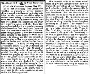 “The English People and the American War,” Newark (OH) Advocate, June 14, 1861