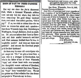 “Does It Pay to Feed Passing Troops?,” Cleveland (OH) Herald, July 3, 1861