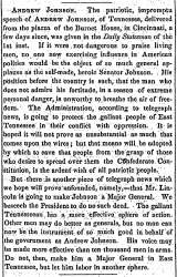 “Andrew Johnson,” (Concord) New Hampshire Statesman, July 6, 1861