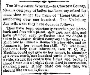 “The Mississippi Women,” Charleston (SC) Mercury, July 18, 1861