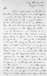 Gideon Welles to Abraham Lincoln, August 5, 1861 (Page 1)