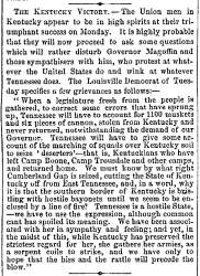 “The Kentucky Victory,” Boston (MA) Advertiser, August 10, 1861