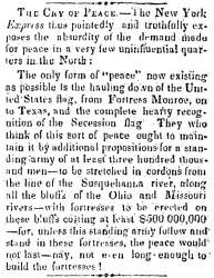 “The Cry of Peace,” Atchison (KS) Freedom’s Champion, August 31, 1861