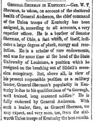 “General Sherman in Kentucky,” New York Herald, October 13, 1861