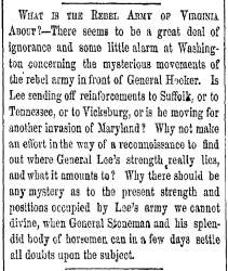 “What is the Rebel Army of Virginia About?,” New York Herald, May 31, 1863