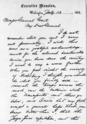 Abraham Lincoln to Ulysses Simpson Grant, July 13, 1863 (Page 1)