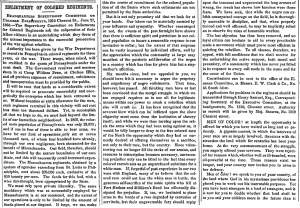 “Enlistment of Colored Troops,” Boston (MA) Liberator, July 17, 1863 (Page 1)