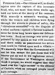 “Fitzhugh Lee,” Carlisle (PA) American, July 22, 1863