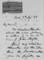 Charles Sumner to Abraham Lincoln, August 7, 1863 (Page 1) 