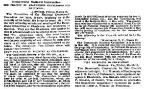 “Democratic National Convention,” New York Times, March 17, 1860