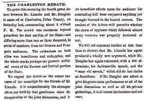 "The Charleston Debate," Chicago (IL) Press and Tribune, September 21, 1858