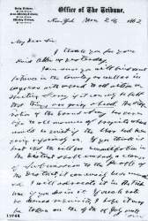 Horace Greeley to Abraham Lincoln, March 24, 1862 (Page 1)