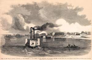 Paducah, Kentucky, September 1861, artist's impression, zoomable image