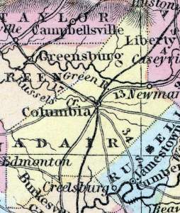 Adair County, Kentucky, 1857