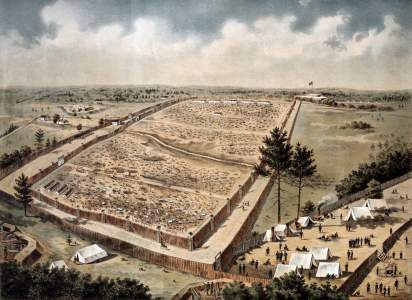 Camp Sumter, Andersonville, Georgia, bird's eye view, zoomable image