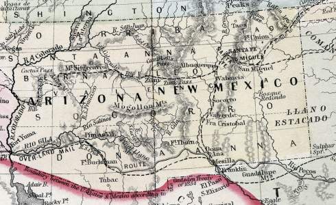 Arizona and New Mexico, 1860, zoomable map