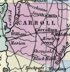 Carroll County, Mississippi, 1857