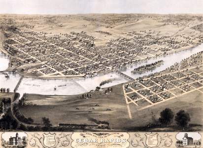Cedar Rapids, Iowa, 1868, zoomable map