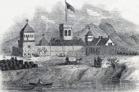 Fort Union, Washington Territory, November 1865, artist's impression