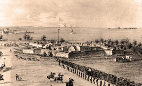 Fort McHenry, Baltimore, Maryland, 1862, artist's impression, zoomable image