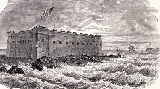 Fort Pickens, Pensacola Bay, Florida, 1861, artist's impression
