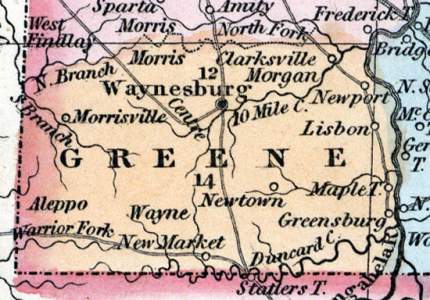 Greene County, Pennsylvania, 1857