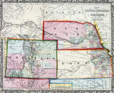 Kansas, Nebraska, and Colorado, 1861, zoomable map