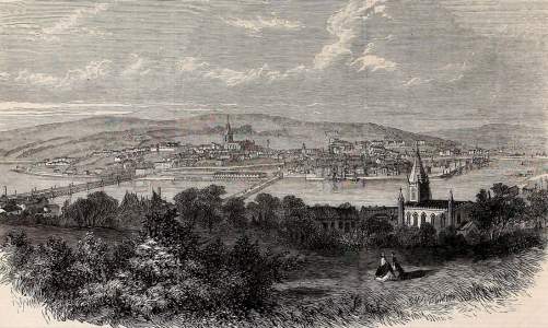 Londonderry, Ireland, 1863, British artist's impression