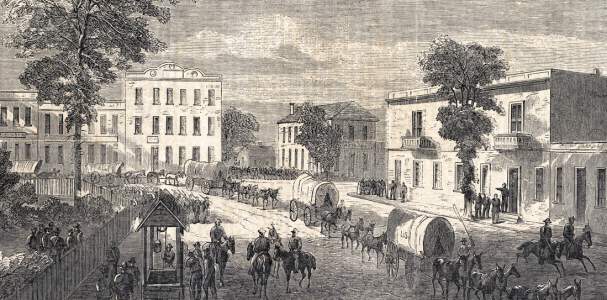 Public Square, Marietta, Georgia, July 1864, artist's impression, detail