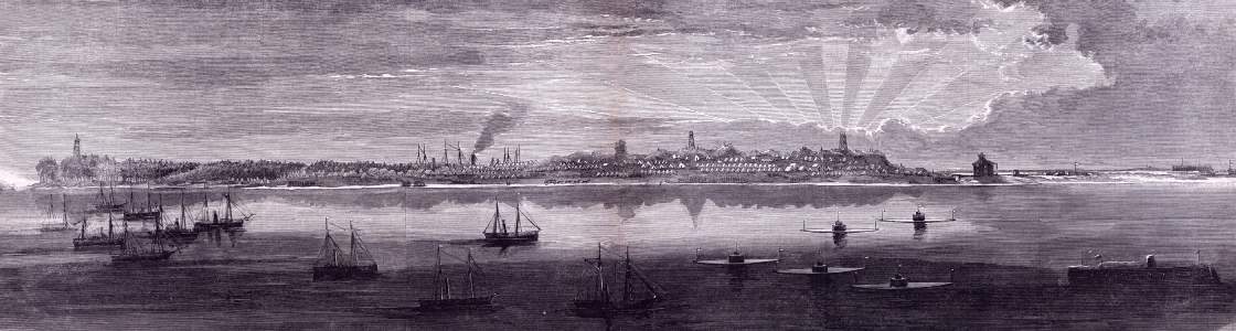 Morris Island, July 1863, artist's impression, zoomable image