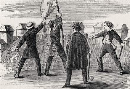Secession Incident, Capturing the Flag, Yale College, New Haven, Connecticut, January 20, 1861, artist's impression