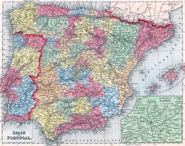 Spain and Portugal, 1857, zoomable map