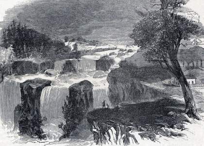 Falls of the Big Sioux River, Sioux Falls, South Dakota, October 1865, artist's impression