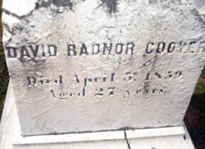 Tombstone of David Radnor Coover, Mechanicsburg, Pennsylvania, 2014, detail