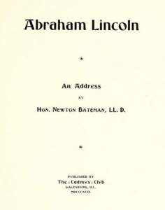 Abraham Lincoln: An Address, Title Page