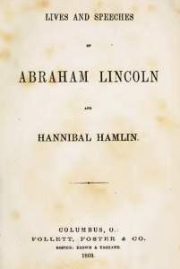 Lives and Speeches of Abraham Lincoln and Hannibal Hamlin, Title Page
