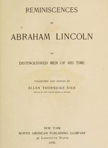 Reminiscences of Abraham Lincoln by Distinguished Men of His Time, Title Page