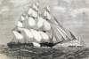 Clipper-ships racing from China to London in the English Channel, September 5, 1866, artist's impression.