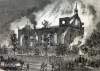 Burning of Saint Patrick's "Old" Cathedral, New York City, October 6, 1866, artist's impression.