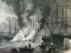 Fire on the Jersey City Docks, August 19, 1866, artist's impression, detail.
