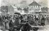 Watermelon Market, Charleston, South Carolina, summer 1866, artist's impression, zoomable image.